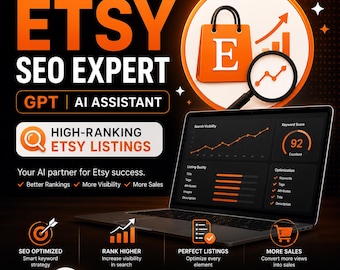 Etsy SEO Expert GPT AI Assistant for High-Ranking Etsy Listings, Seo Optimization, Keyword Research, Better Search Visibility & More Sales