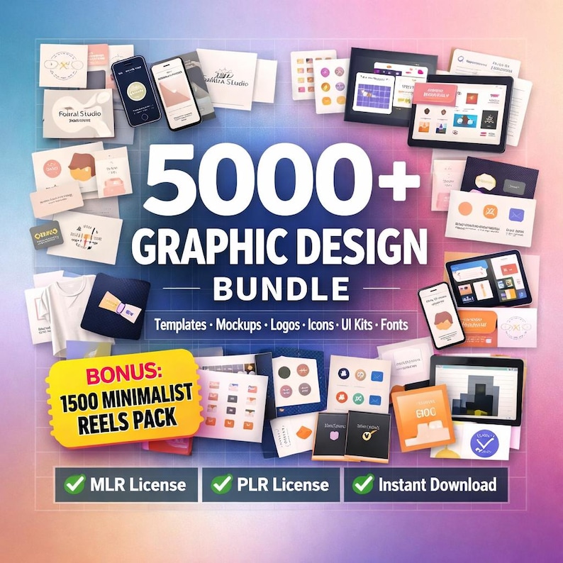 graphic bundle, plr digital products, mrr digital bundle, canva templates bundle, design assets bundle, graphic design bundle, resell rights bundle, digital product bundle, mockups logos icons, canva templates plr, reels templates pack, minimalist reels pack, digital marketing kit