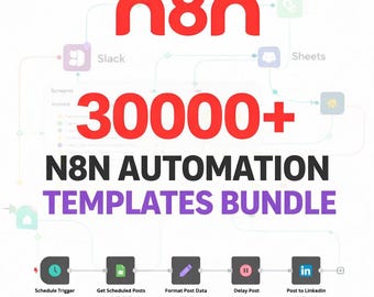 30000+ N8N Automation Workflows, Plug-and-Play Templates (Digital Download)