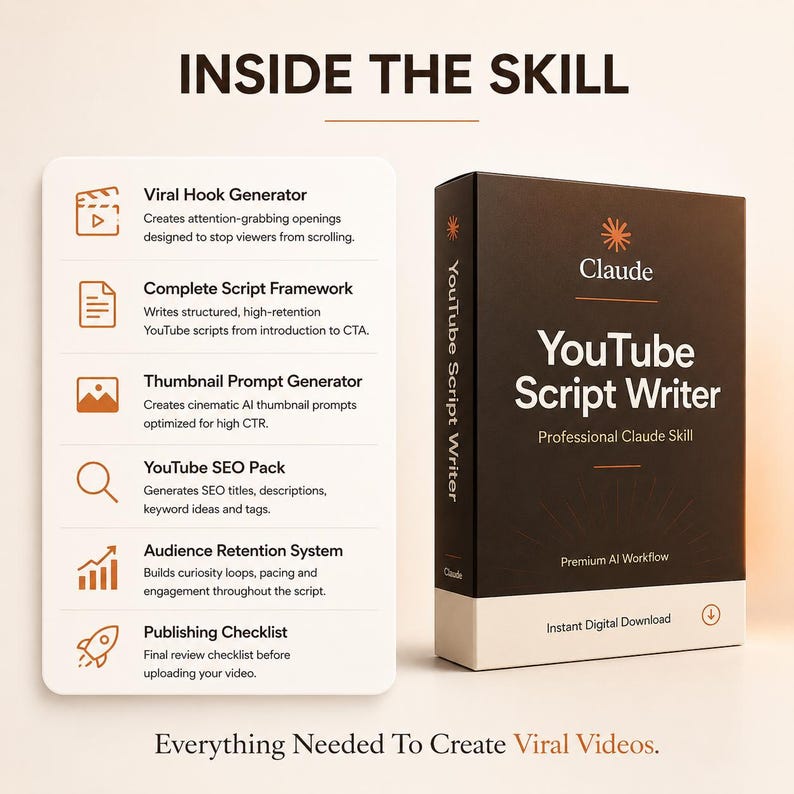 Claude AI, Claude Skill, Claude Prompt, AI Prompt, YouTube Script, Script Writer, YouTube SEO, Viral Hook, Thumbnail AI, AI Content, YouTube AI, Prompt Pack, AI Workflow
Claude AI, Claude Skill, Claude Prompt, AI Prompt, YouTube Script, Script Writer, YouTube SEO, Viral Hook, Thumbnail AI, AI Content, YouTube AI, Prompt Pack, AI Workflow
Claude AI, Claude Skill, Claude Prompt, AI Prompt, YouTube Script, Script Writer, YouTube SEO, Viral Hook, Thumbnail AI, AI Content, YouTube AI, Prompt Pack,