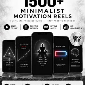 1500+ Minimalist Motivation Reels Bundle | MRR/PLR Content (Digital Download)