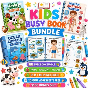 Busy Book Printable Bundle, Kids Busy Book PDF, Toddler Activity Binder, Homeschool Busy Book, Preschool Activity Book, Kids Learning Binder
