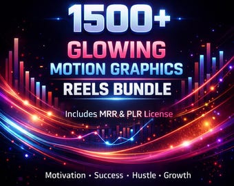 Bundel met glowy motion graphics reels | Meer dan 1500 video-overlays (digitale download)