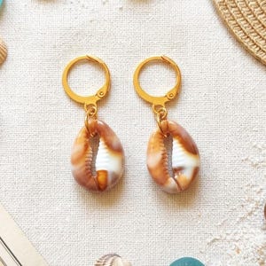 Orecchini Conchiglia Cauri, Gioielli Estivi Boho Chic, Orecchini mare, Orecchini estivi, regalo amicizia, Confezione regalo inclusa