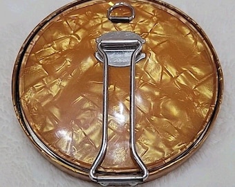 Vintage Irice Folding Vanity Mirror -Stamped Japan 1960s Gold Tone Mid Century