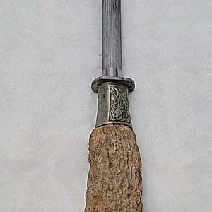 Cuchillo tenedor y afilador de ciervo tallado vintage Hubertus Solingen Alemania imagen 13
