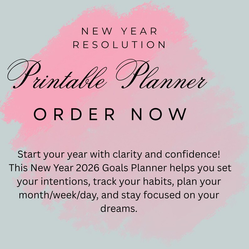 New Year 2026 Goal Planner | Printable Planner | Vision Board | Habit ...