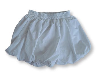 Weißer Minirock mit Ballonsaum für Damen (Einheitsgröße)