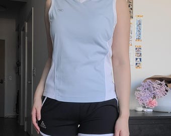 Reebok 2000s Vintage Y2k Athleisure Baby Blue V-neck Tank Top