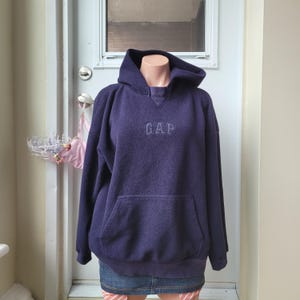 Gap Navy Fleece Oversized Y2k Vintage Hoodie