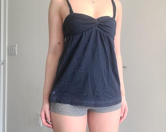 アバクロンビー レトロ 2000年代 ネイビー 刺繍ロゴ ベビードール ツーウェイ ホルタータンクトップ