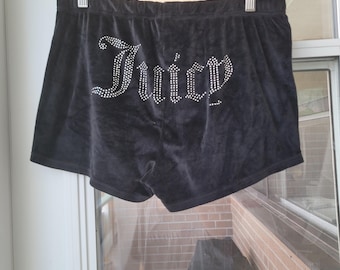 Juicy Couture Rhinestone Beaded Velour Training Shorts