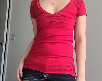 Active & Basic Red Babydoll Slim Top