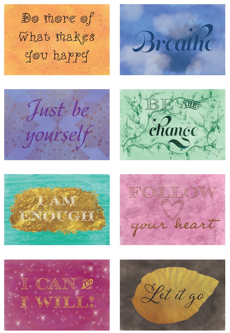 Printable Inspirational Quote Cards digital Download Etsy