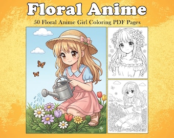 Printable Anime Girl Coloring Pages (Instant PDF Download)