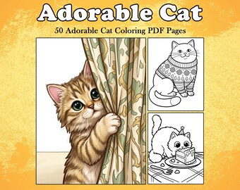 Kawaii Cat Coloring Book | 50 Adorable Kitten Pages (PDF Download)