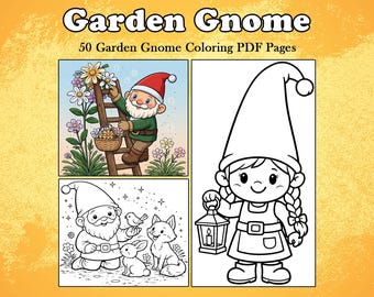 Garden Gnome Coloring Book | Cute Gnome & Garden Scenes Printable | Fun Coloring Pages for Kids