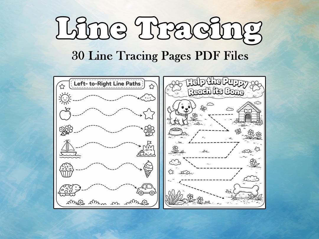 30 Preschool Line Tracing Worksheets Bundle, Pre-writing Practice ...