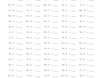 100 Printable Division Worksheets PDF for Basic Division Facts Practice | Easy Simple Math Worksheets Digital Copy