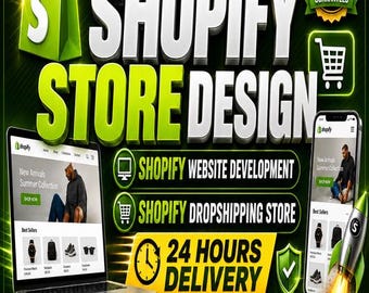 Shopify Store Setup In 24 Hours | Shopify Website Design | Shopify Store Design | Shopify Website Development | Build Custom Shopify Store
