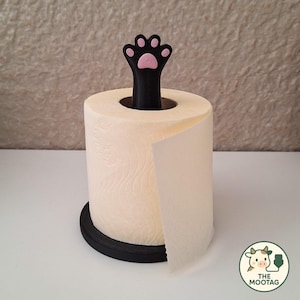 Cat Paw Toilet Paper Holder, Funny Bathroom Decor, 3D Printed Spare Roll Stand, Cute Kitty Lover Gift for Cat Bathrooms