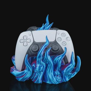 Support pour contrôleur de flamme imprimé en 3D - Station d'accueil de jeu Skull Fire pour contrôleurs PS5, Xbox et PC (environ 17 cm)