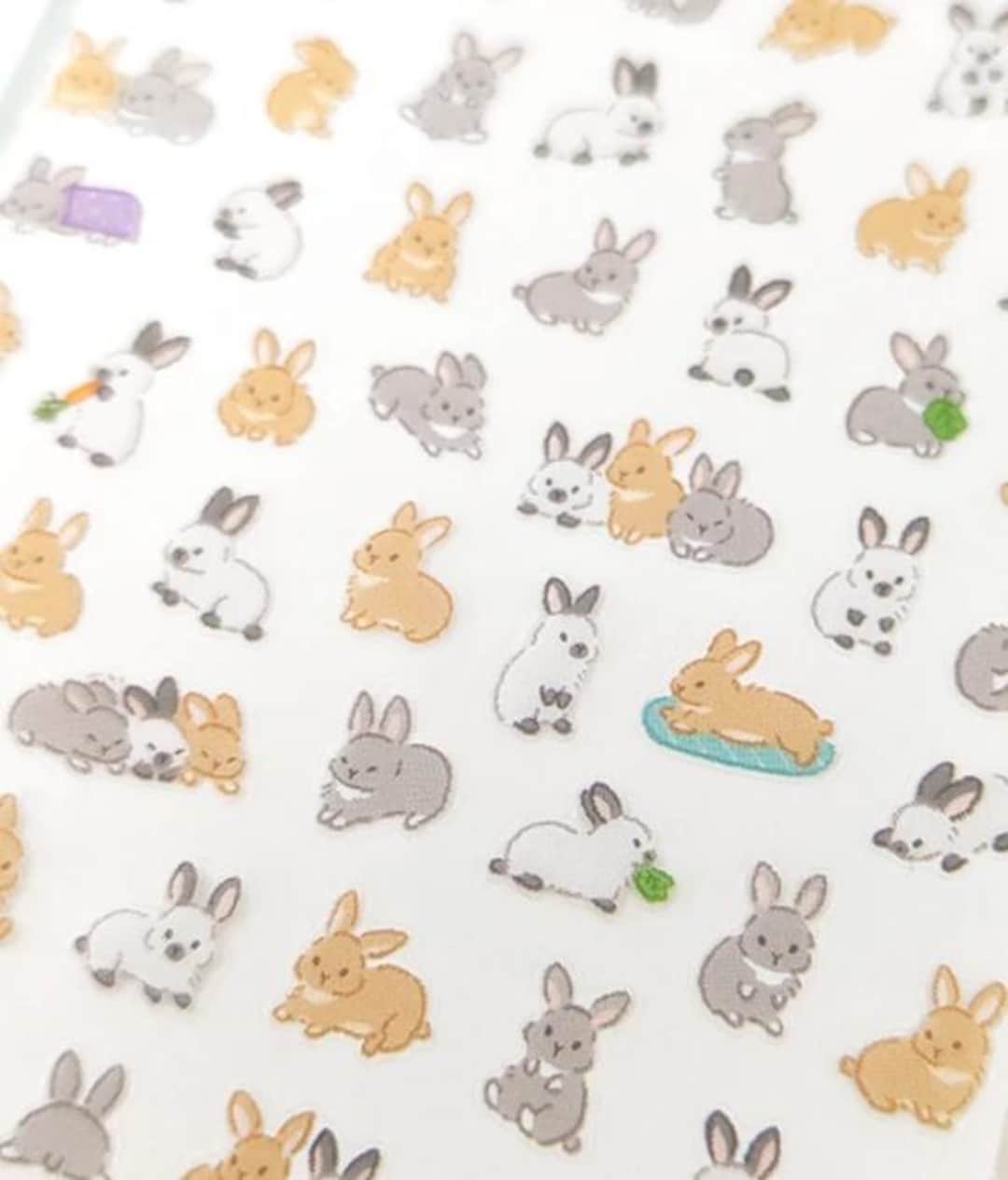 Bunny Rabbit Stickers Japanese Kawaii, Cute Rabbit Sticker Sheet, Puchi ...