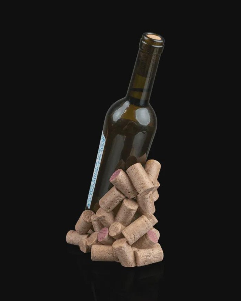 3D Printed Cork Wine Bottle Holder – Faux Cork Stack Single Bottle ...