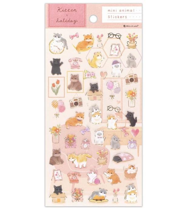 Kawaii Cat Stickers Japanese, Cute Kitten Sticker Sheet, Mini Cat ...