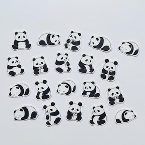 Panda Sticker Pack - 40 Mini Cute Panda Stickers, Laminated Matte Finish, Kawaii Animal Stickers for Journal Planner Laptop