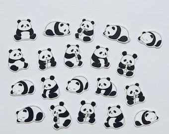 Panda Sticker - 40 Mini süße Panda Aufkleber, laminiert, matt, Kawaii Tier Aufkleber für Journal Planer Laptop