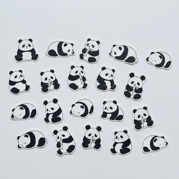 Panda Sticker Pack - 40 Mini Cute Panda Stickers, Laminated Matte Finish, Kawaii Animal Stickers for Journal Planner Laptop