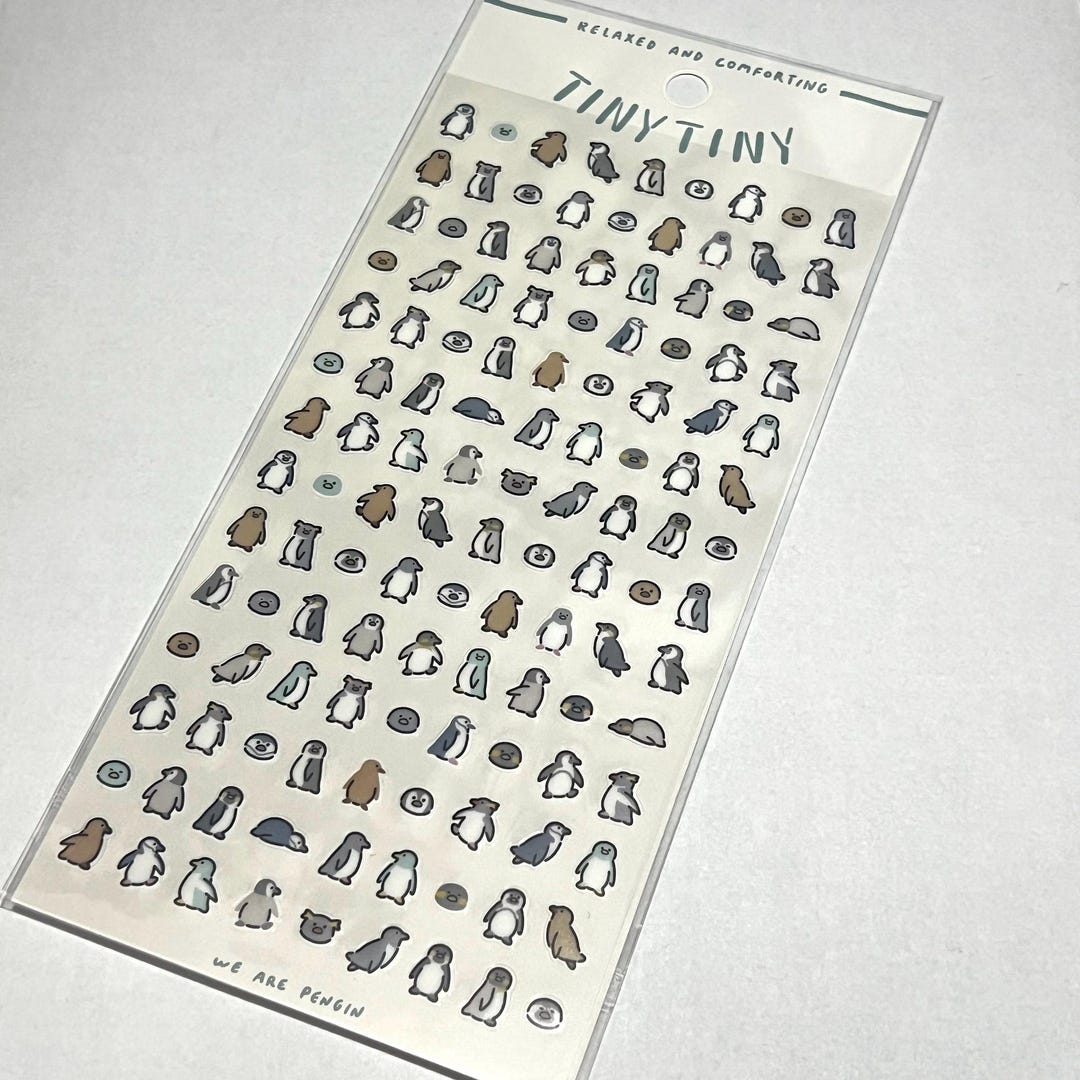 Penguin Sticker Sheet, Kawaii Bullet Journal Stickers, Mini Planner ...