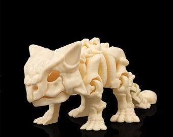 Mini Ankylosaurus Skeleton – 3D Printed Articulated Dinosaur Fidget Toy, 3 cm Flexi Dino Desk Pet, Cute Fossil Gift for Kids Dinosaur Lover