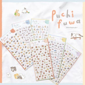 Cat Stickers Japanese Kawaii, Cute Kitten Sticker Sheet, Puchi Fuwa Neko Planner Stickers, Journal Decoration, Cat Lover Gift Stationery image 3