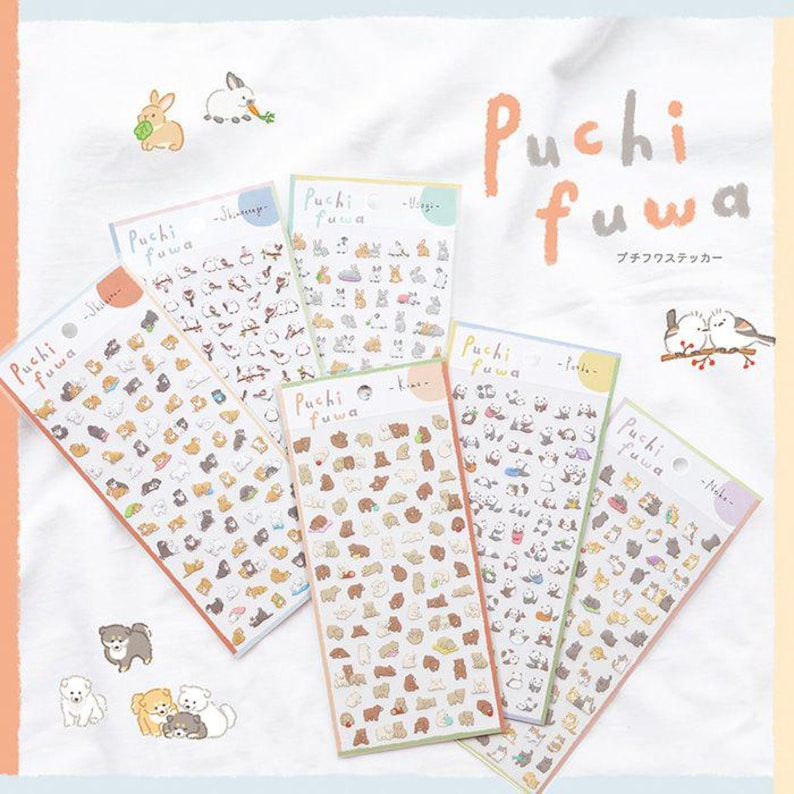 Cat Stickers Japanese Kawaii, Cute Kitten Sticker Sheet, Puchi Fuwa Neko Planner Stickers, Journal Decoration, Cat Lover Gift Stationery image 3