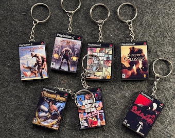 PS2 Action Game-sleutelhanger – PlayStation 2 Mini Game-hoesje – Retro-gamingcadeau