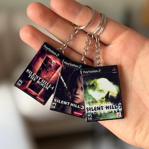 Silent Hill PS Mini Game Case Keychain – Handmade Horror Gaming Collectible – Gamer Gift for Him/Her – PlayStation Display Accessory