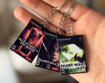 Silent Hill PS Mini Game Case-sleutelhanger – handgemaakt verzamelobject horrorgames – gamercadeau voor hem/haar – PlayStation-displayaccessoire