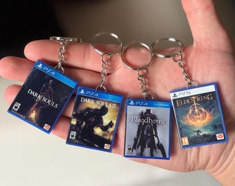 Custom Mini Game Case Keychain – Soulsborne Inspired Collection – Handmade Gamer Gift