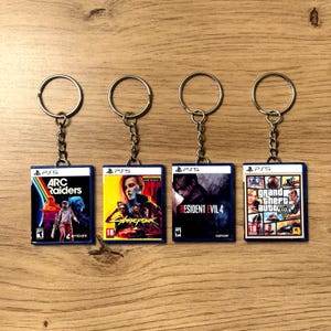 Llavero personalizado con funda de minijuego de PS5: regalo personalizado para gamers de PlayStation 5, accesorio de juego hecho a mano, coleccionable de videojuegos