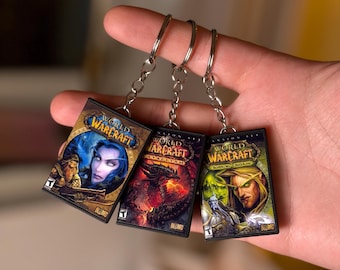 World of Warcraft Game Box Keychain – Mini Gaming Collectible Accessory