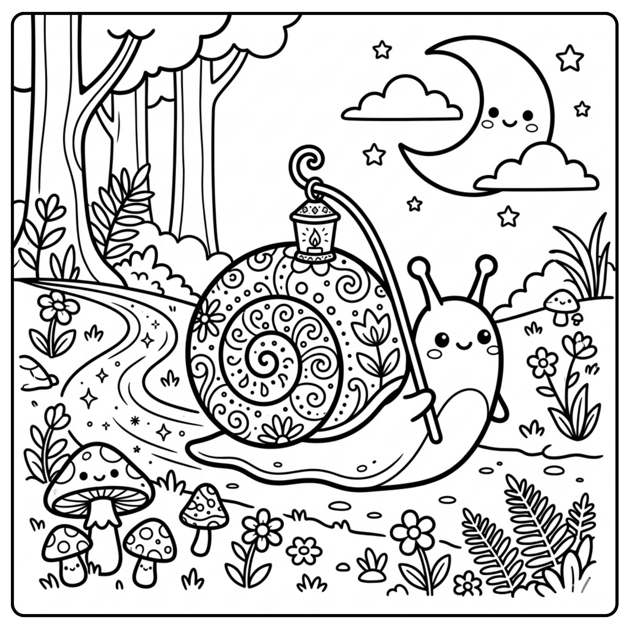 Enchanted Forest Coloring Book 30 Bold And Easy Nature Pages Digital 