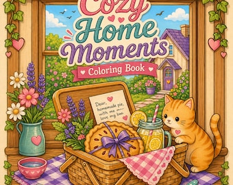 Cozy Home Moments Malbuch, 30 Seiten, klassisch, PDF
