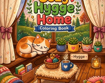 Cosy Hygge Home-kleurboek: 30 gewaagde en gemakkelijke pagina's, kawaii ontspannende eenvoudige momenten