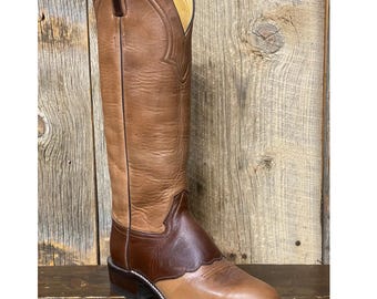 Tall Cowboy Boots Men Unisex, Handmade Full Grain Leather Western Boots, 16 Inch Roper Boots, Horse Riding Boots, Ranch Boots