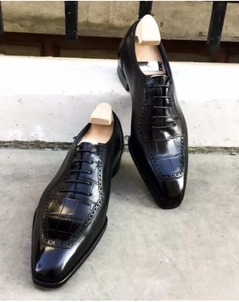 black oxford shoes, mens formal shoes, crocodile shoes, leather dress shoes, handmade shoes, oxford shoes men, luxury mens shoes, wedding shoes men, designer shoes men, black leather shoes, formal leather shoes, italian dress shoes, mens handmade shoes