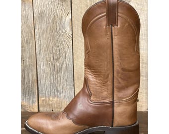 Cowboylaarzen van volnerfleer, unisex, handgemaakte westernlaarzen, rijlaarzen, leren laarzen met ronde neus, ranchlaarzen