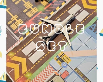Printable Airport & Runway Bundle | Airplane Cutouts, Control Tower, Activity Mat for Kids | Pretend Play Printable Toy