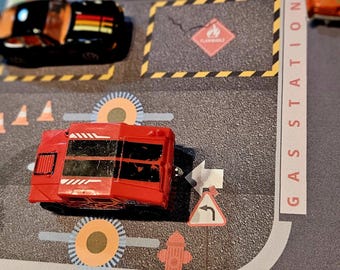 Printable Gas Station & Car Wash for Kids | Road Play Mat | Toy Car Track | Toddler Activity | Busy Book Page | Instant Download